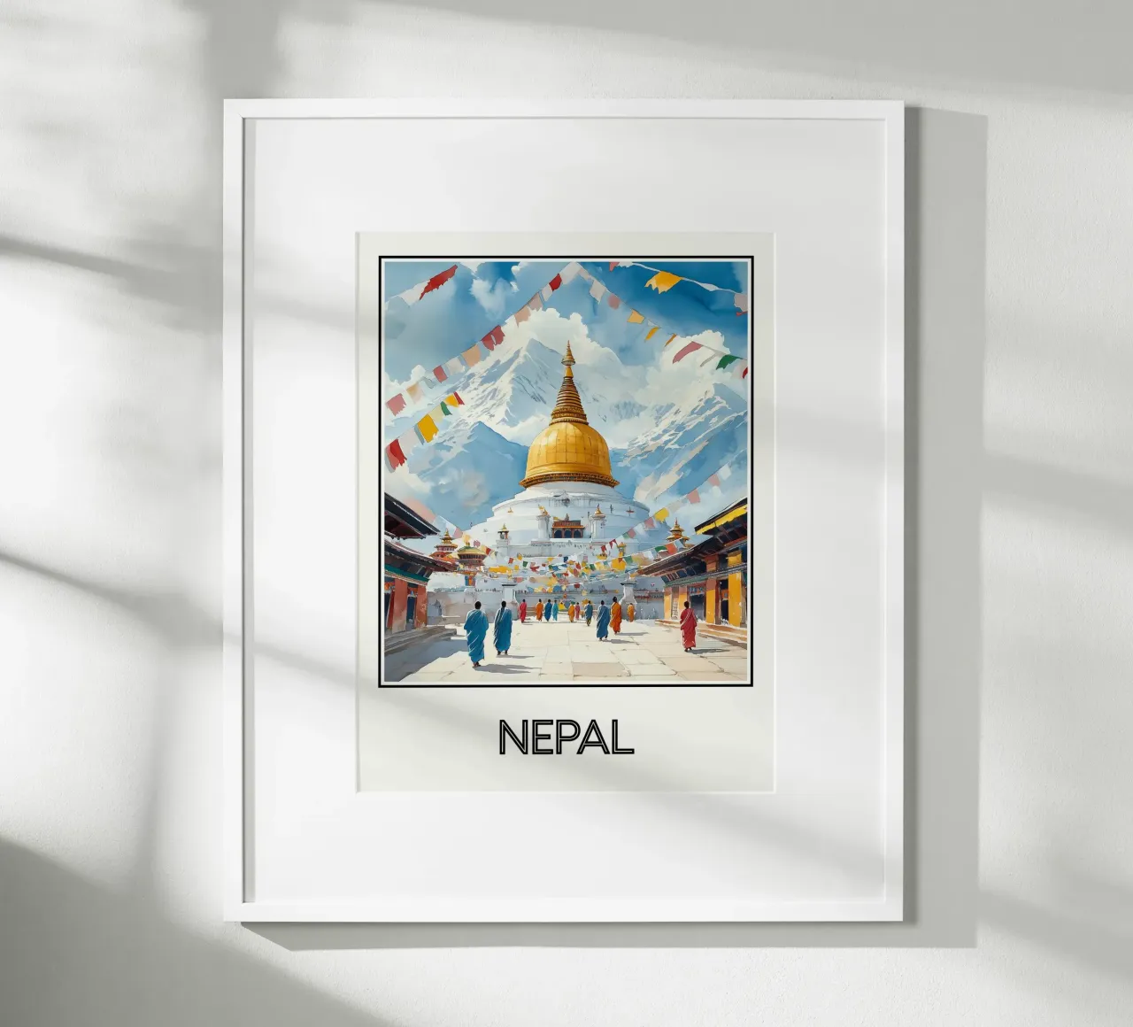 Nepal poster con telaio in alluminio da Frame the World