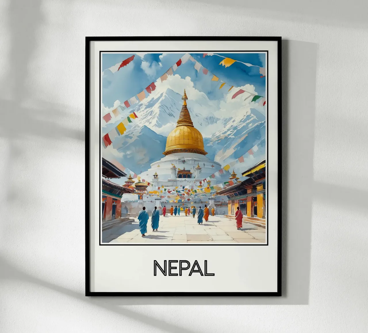 Nepal poster con telaio in alluminio da Frame the World