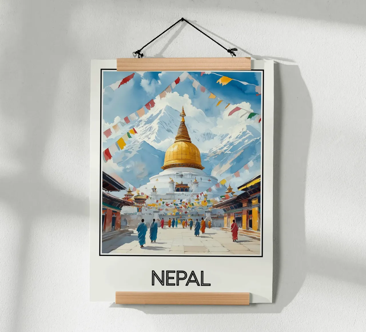 Nepal poster con telaio in alluminio da Frame the World