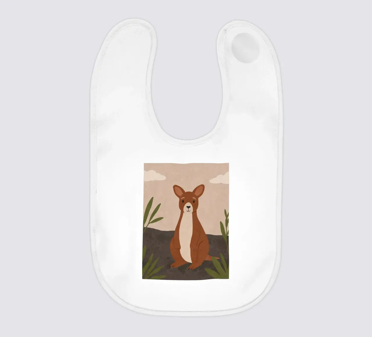 Friendly Kangaroo baby bib by SnoopyAnimals