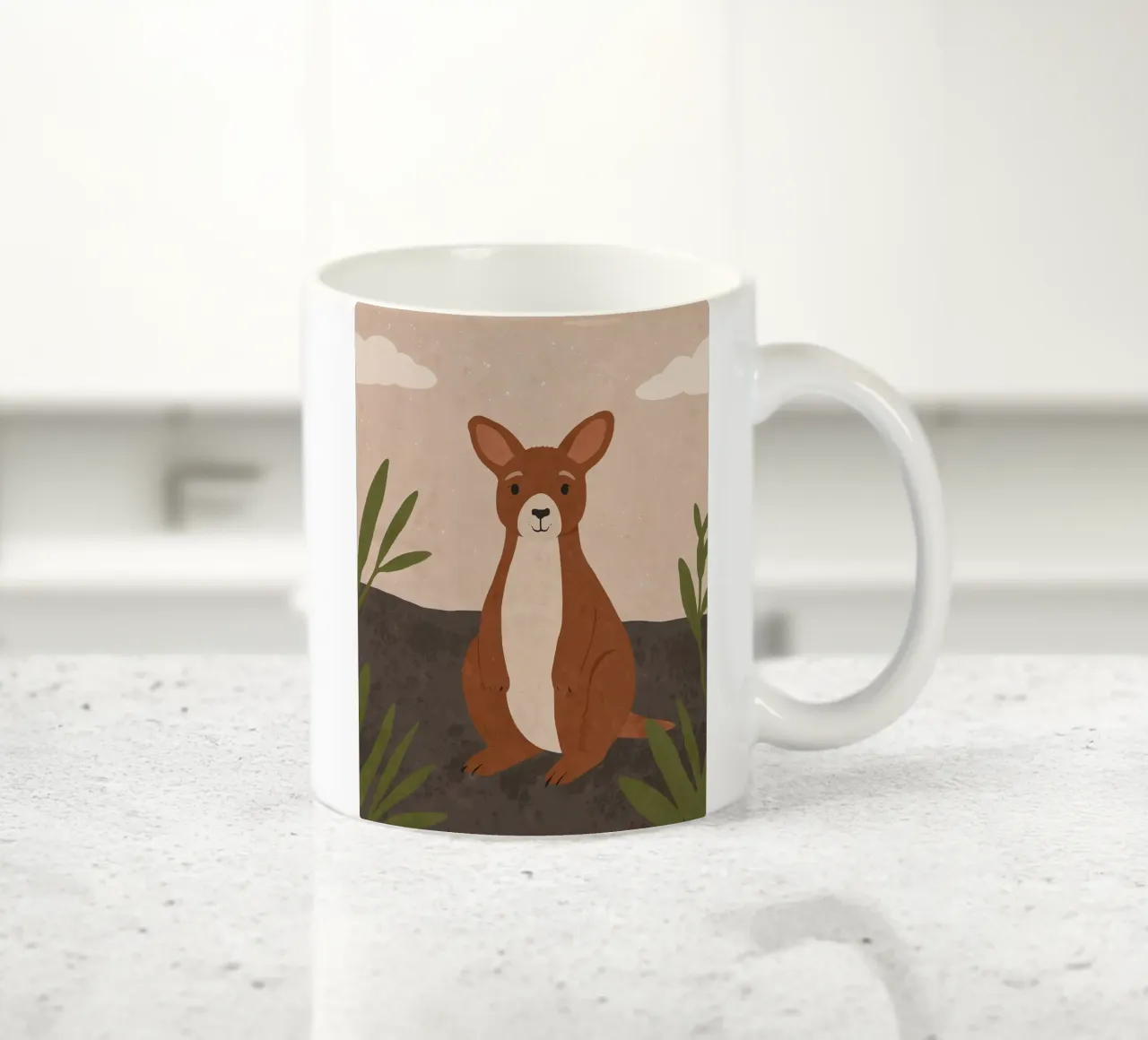 Friendly Kangaroo ceramic mug by SnoopyAnimals