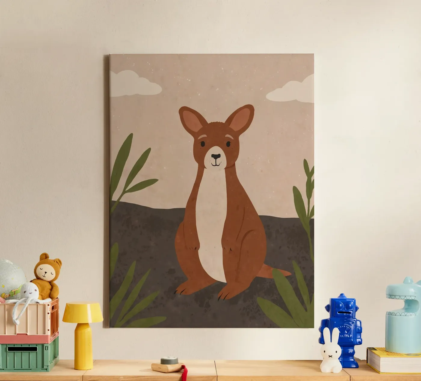 Friendly Kangaroo canvas by SnoopyAnimals
