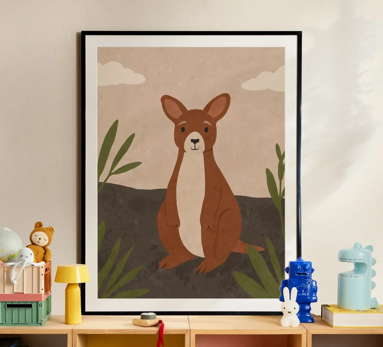 Canguro amichevole poster con telaio in plastica da SnoopyAnimals