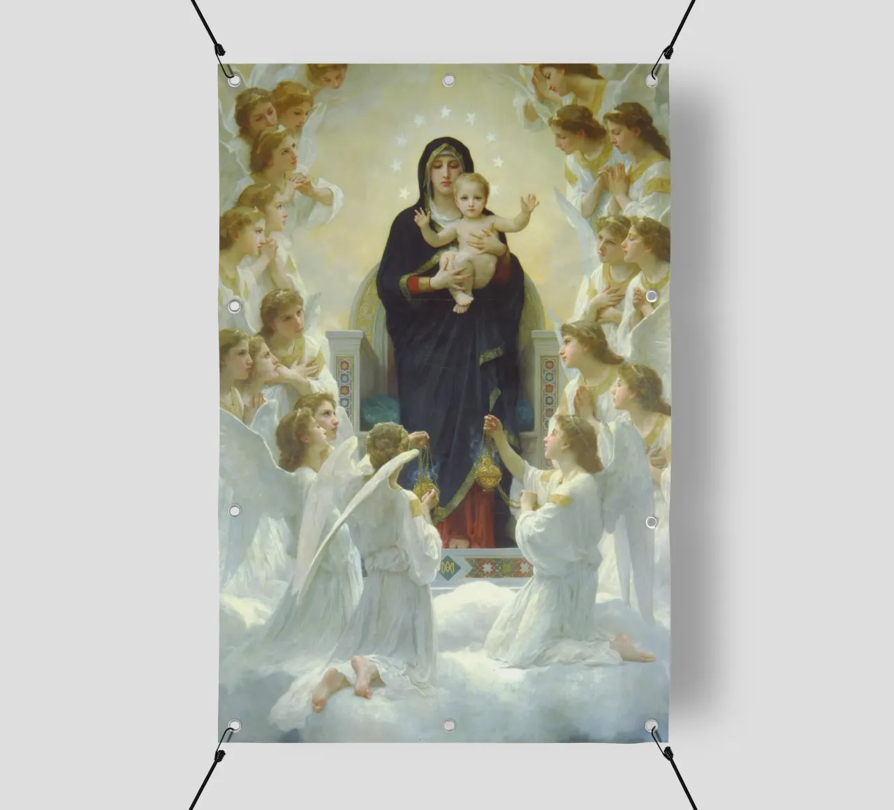 William-Adolphe Bouguereau - La Vergine con gli angeli telo in pvc da Timeless Artworks