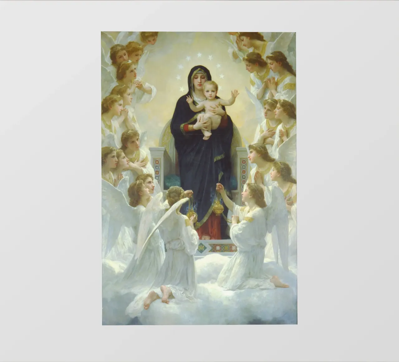 William-Adolphe Bouguereau - La Vergine con gli angeli telo in pvc da Timeless Artworks