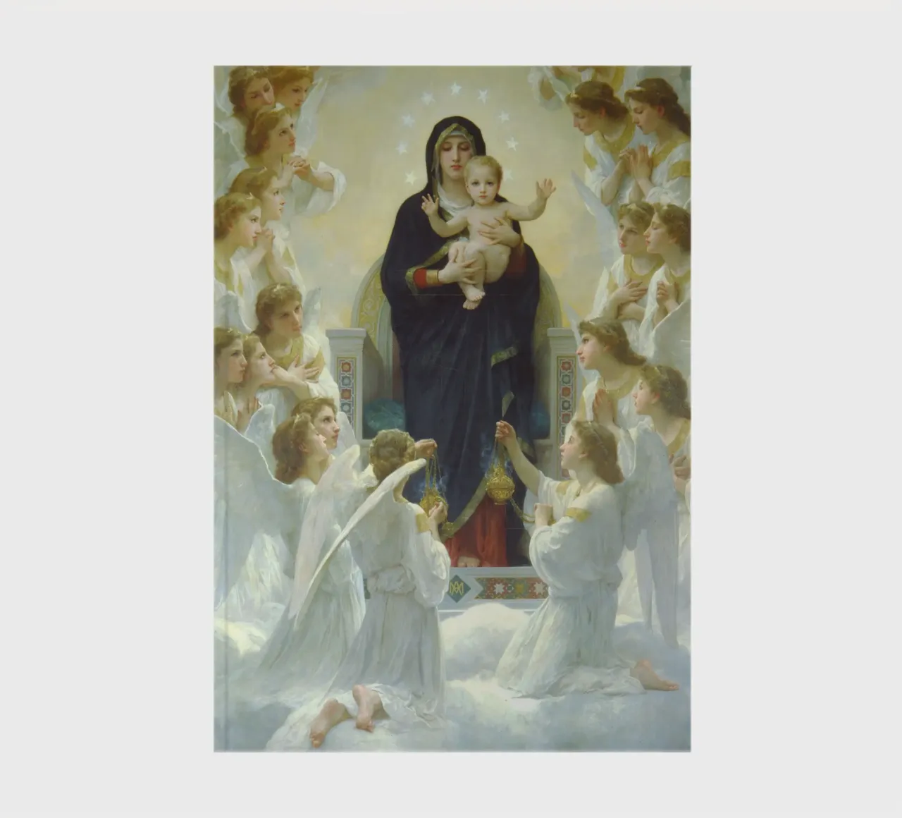 William-Adolphe Bouguereau - The Virgin with Angels notebook by Timeless Artworks