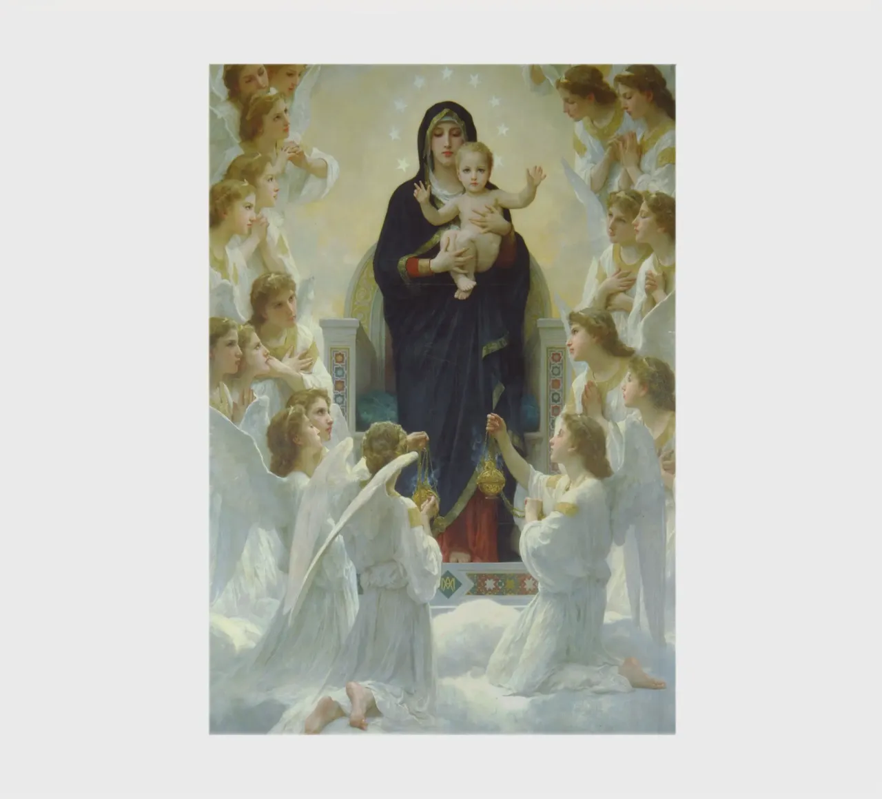William-Adolphe Bouguereau - The Virgin with Angels notebook by Timeless Artworks