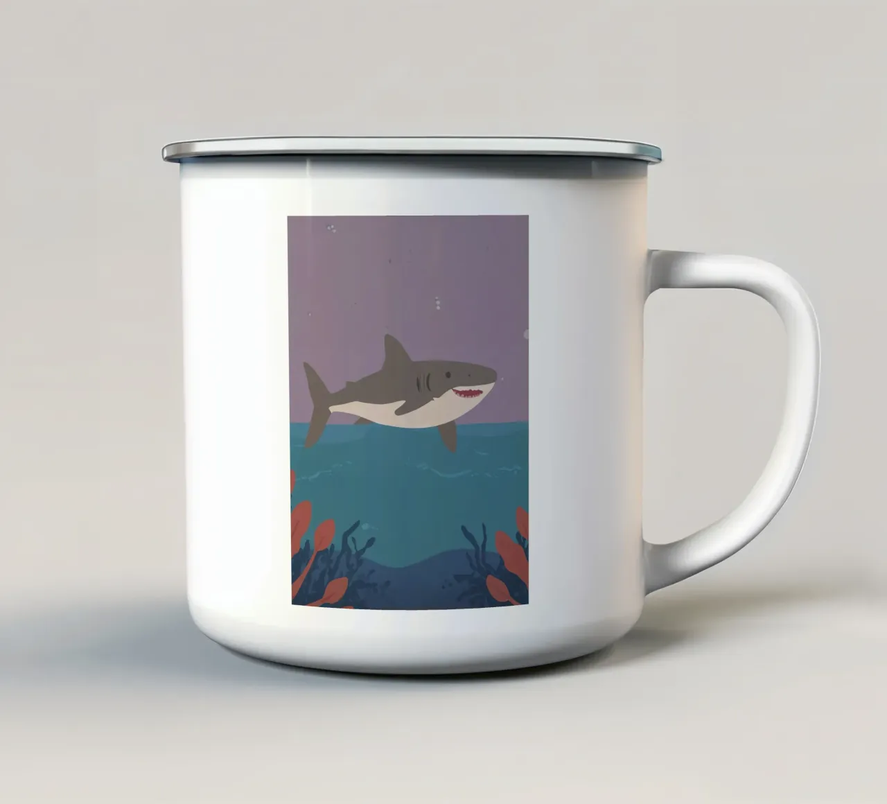 Tiburón amigo taza de esmalte de SnoopyAnimals