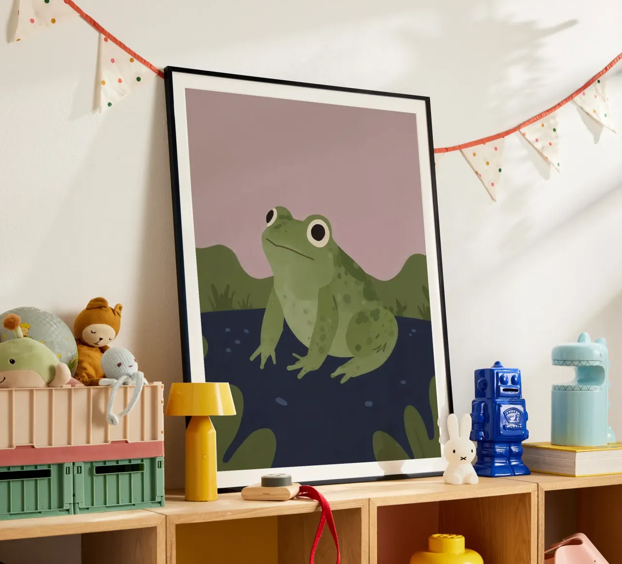 Rana amica poster con telaio in alluminio da SnoopyAnimals