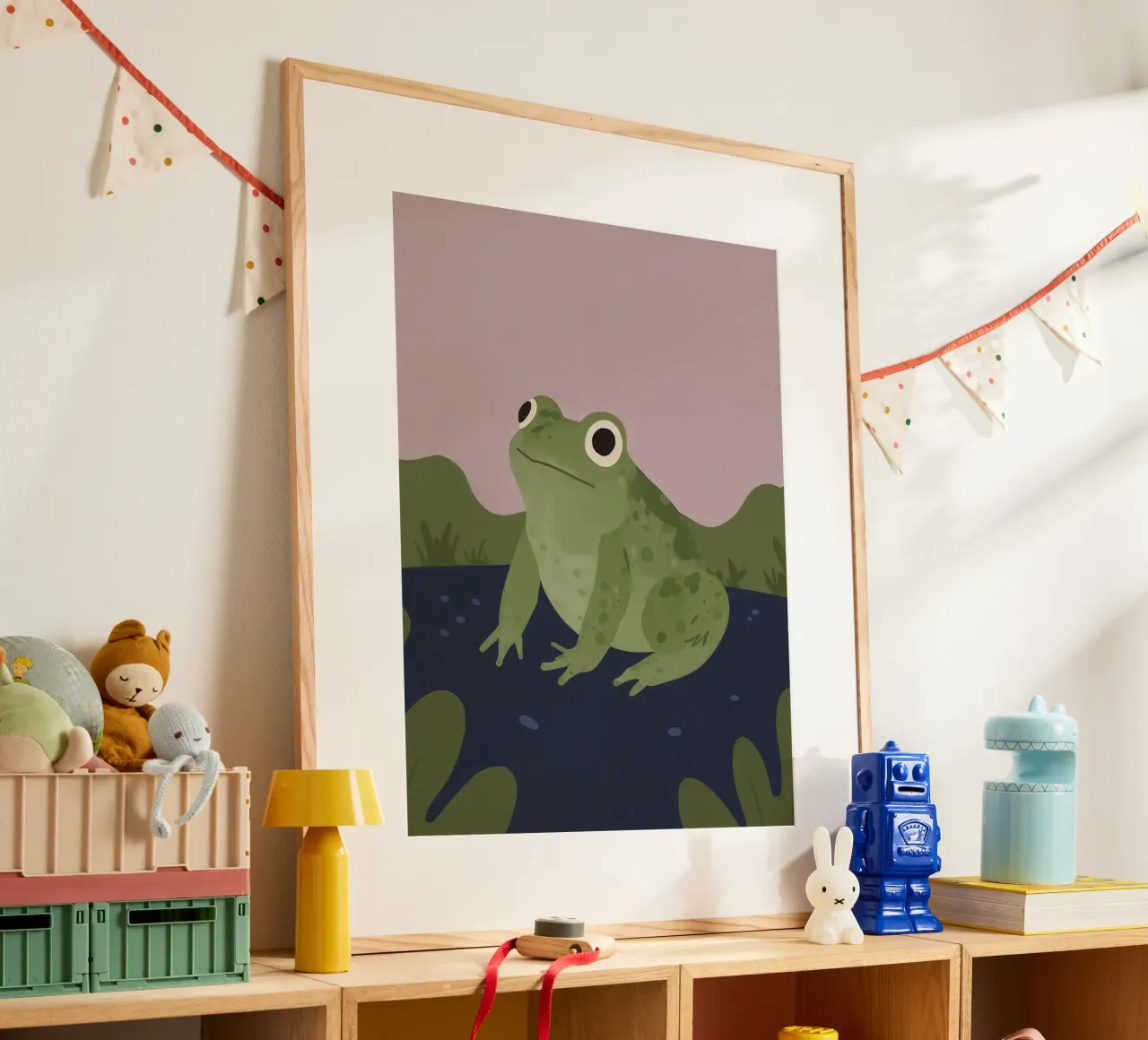 Rana amica poster con telaio in alluminio da SnoopyAnimals