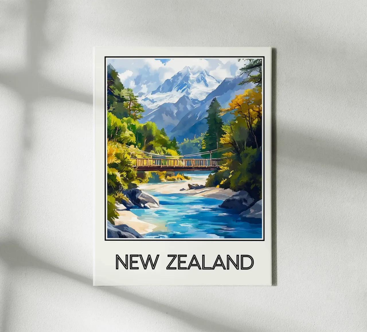 Neuseeland Leinwand mit Schattenfugenrahmen von Frame the World