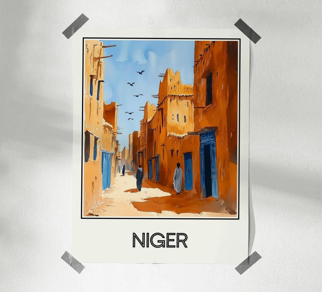 Niger poster con telaio in plastica da Frame the World
