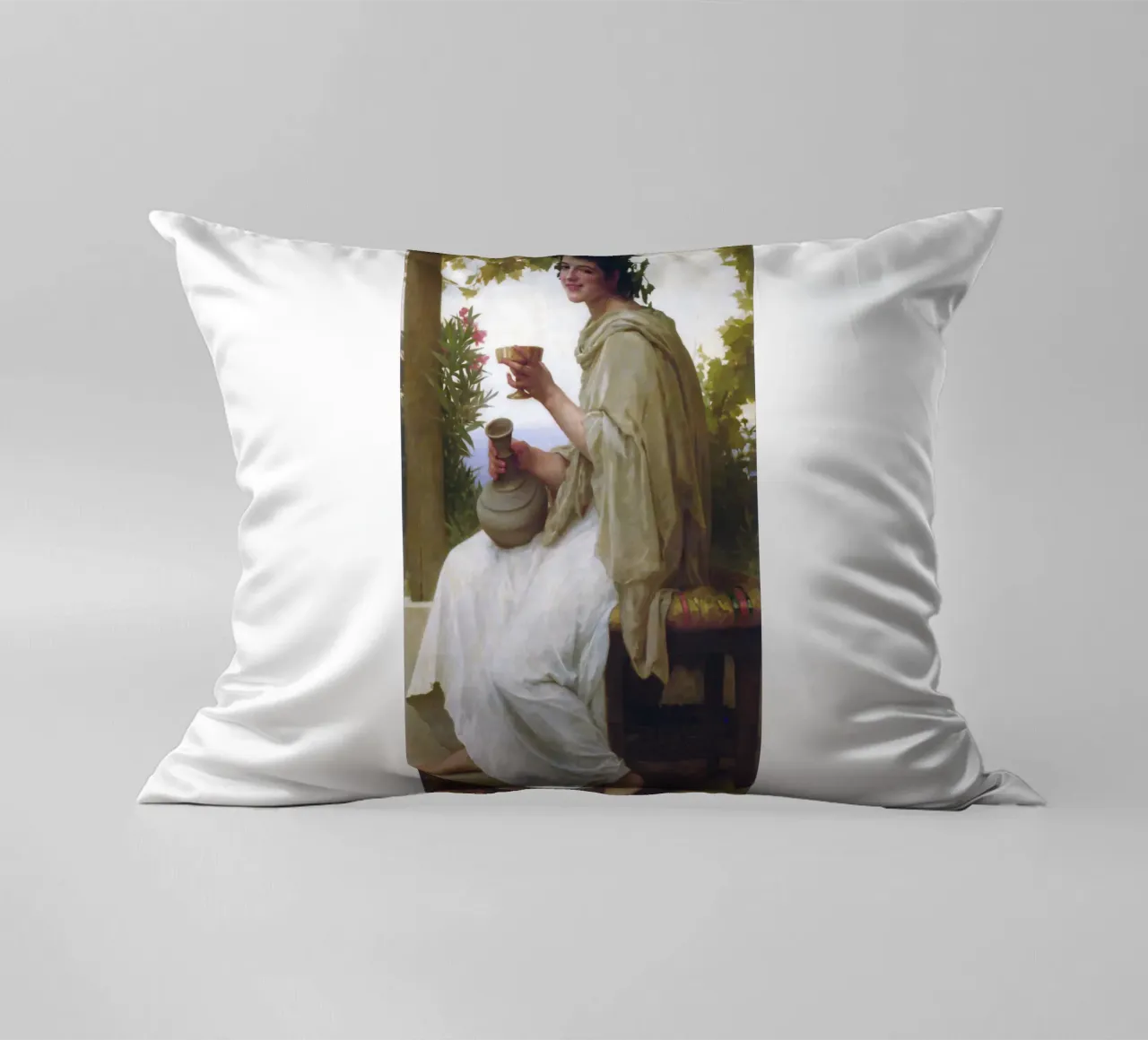 William-Adolphe Bouguereau - Bacchante decorative cushion by Timeless Artworks