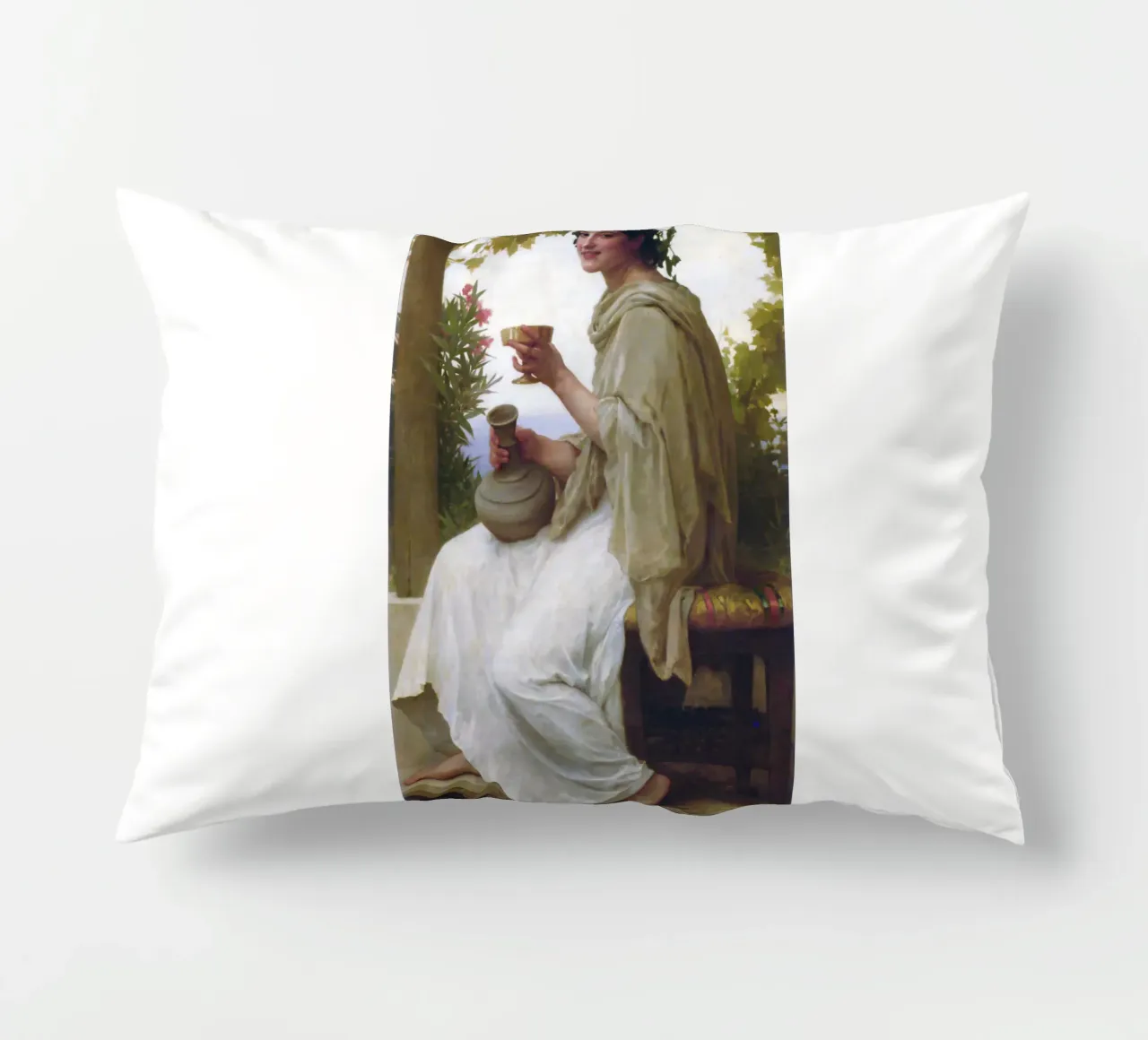 William-Adolphe Bouguereau - Bacchante decorative cushion by Timeless Artworks