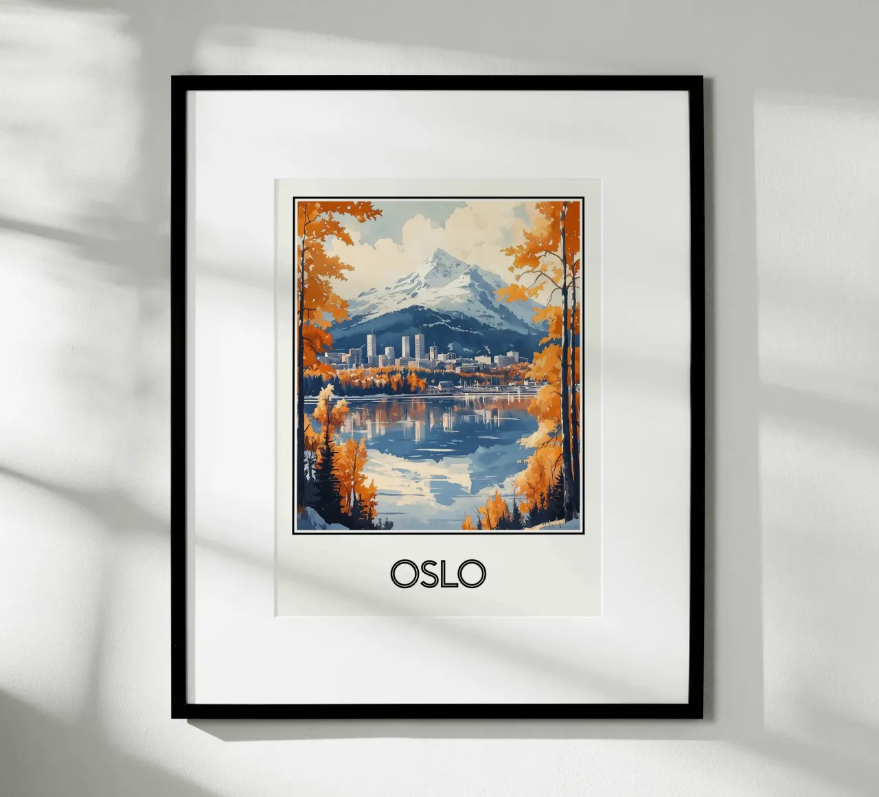 Oslo, Norvegia poster con telaio in legno da Frame the World