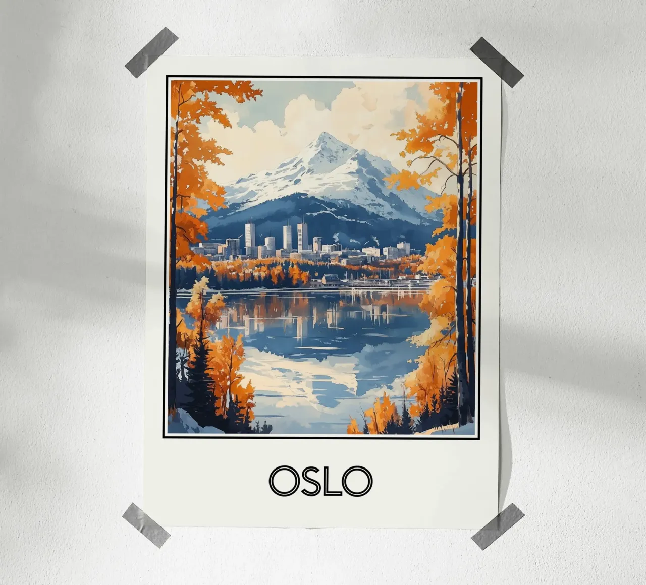 Oslo, Norvegia poster con telaio in legno da Frame the World