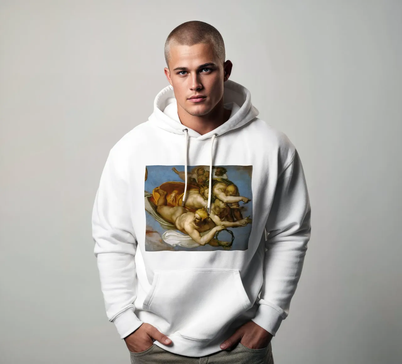 Michelangelo - Giudizio Universale felpa con cappuccio da Timeless Artworks