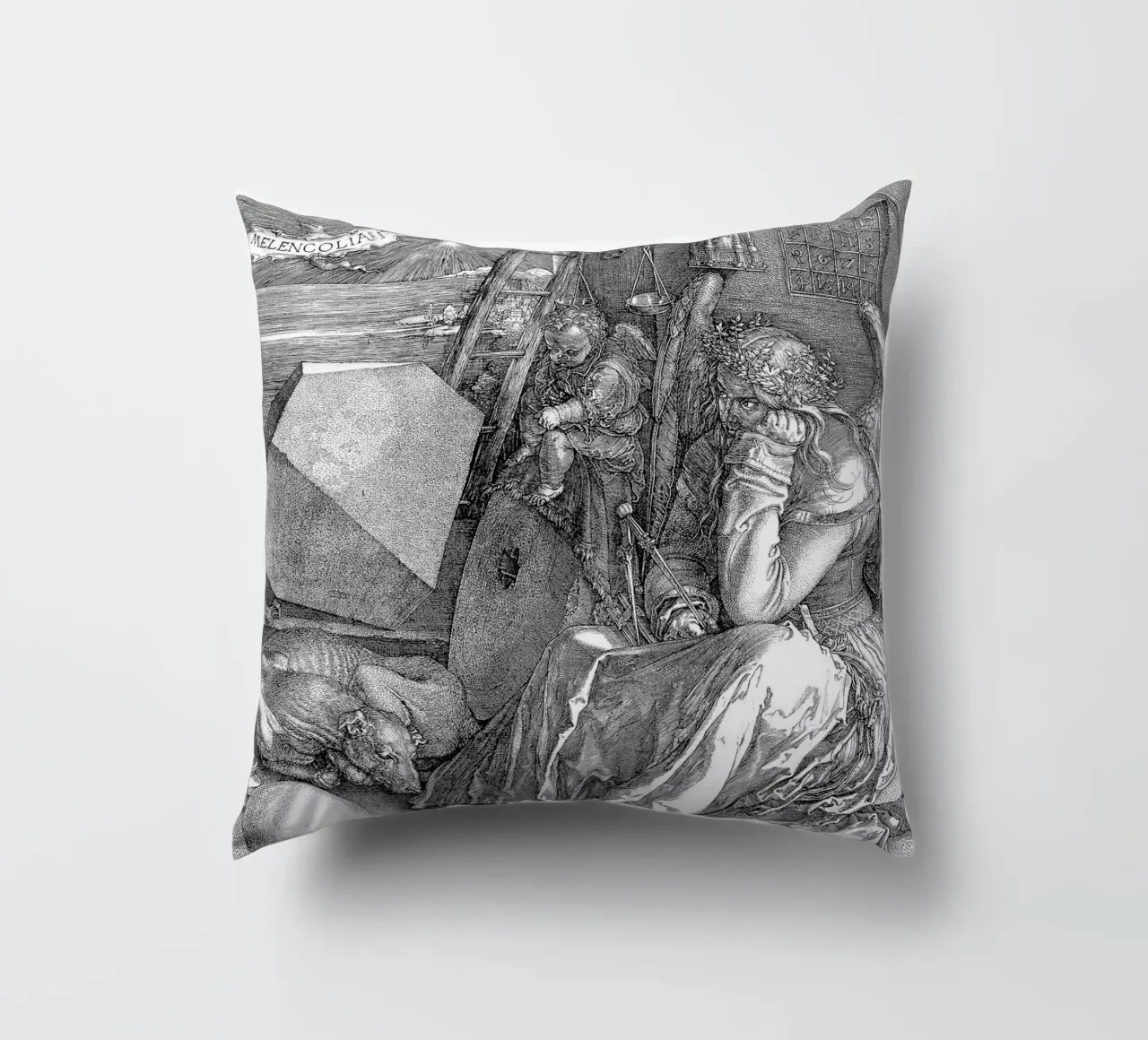 Albrecht Dürer - Melancholia cuscino da Timeless Artworks