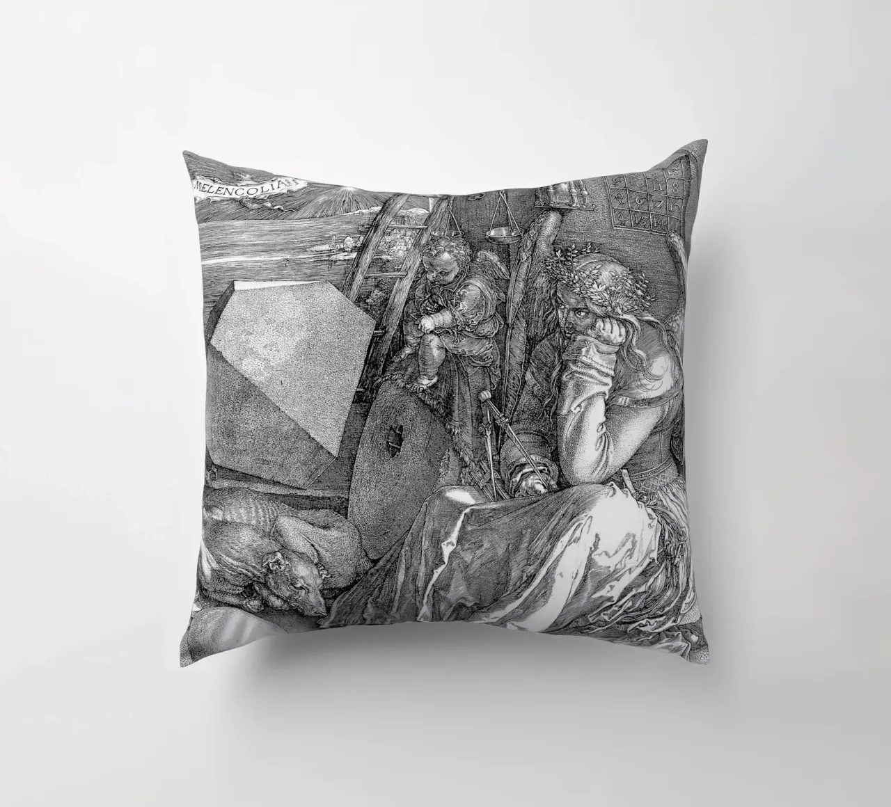 Albrecht Dürer - Melancholia cuscino da Timeless Artworks