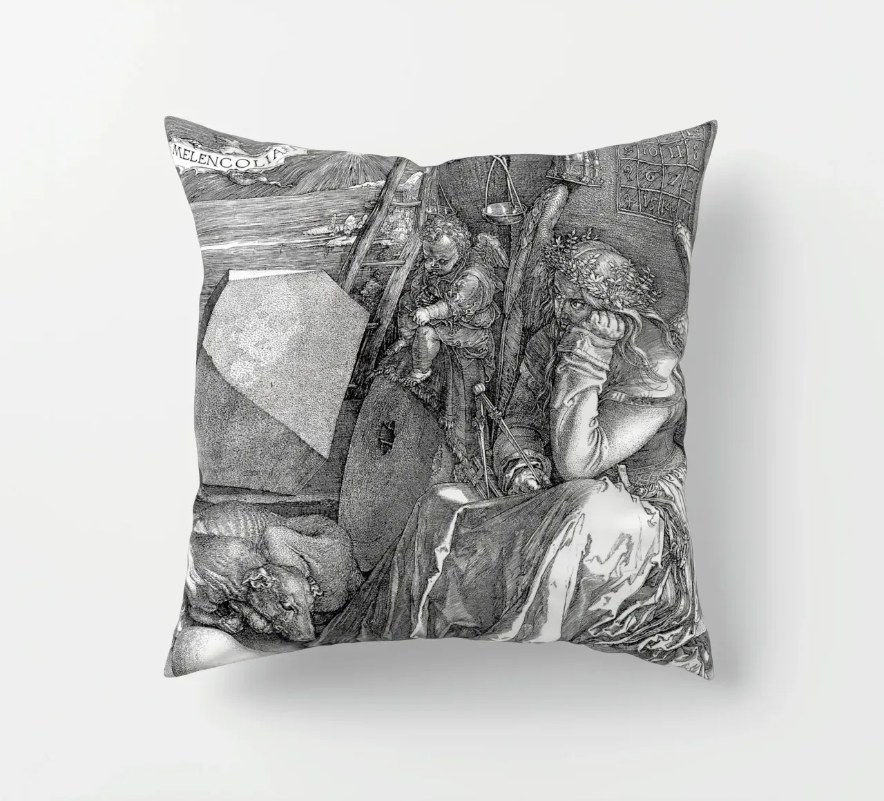 Albrecht Dürer - Melancholia cuscino da Timeless Artworks