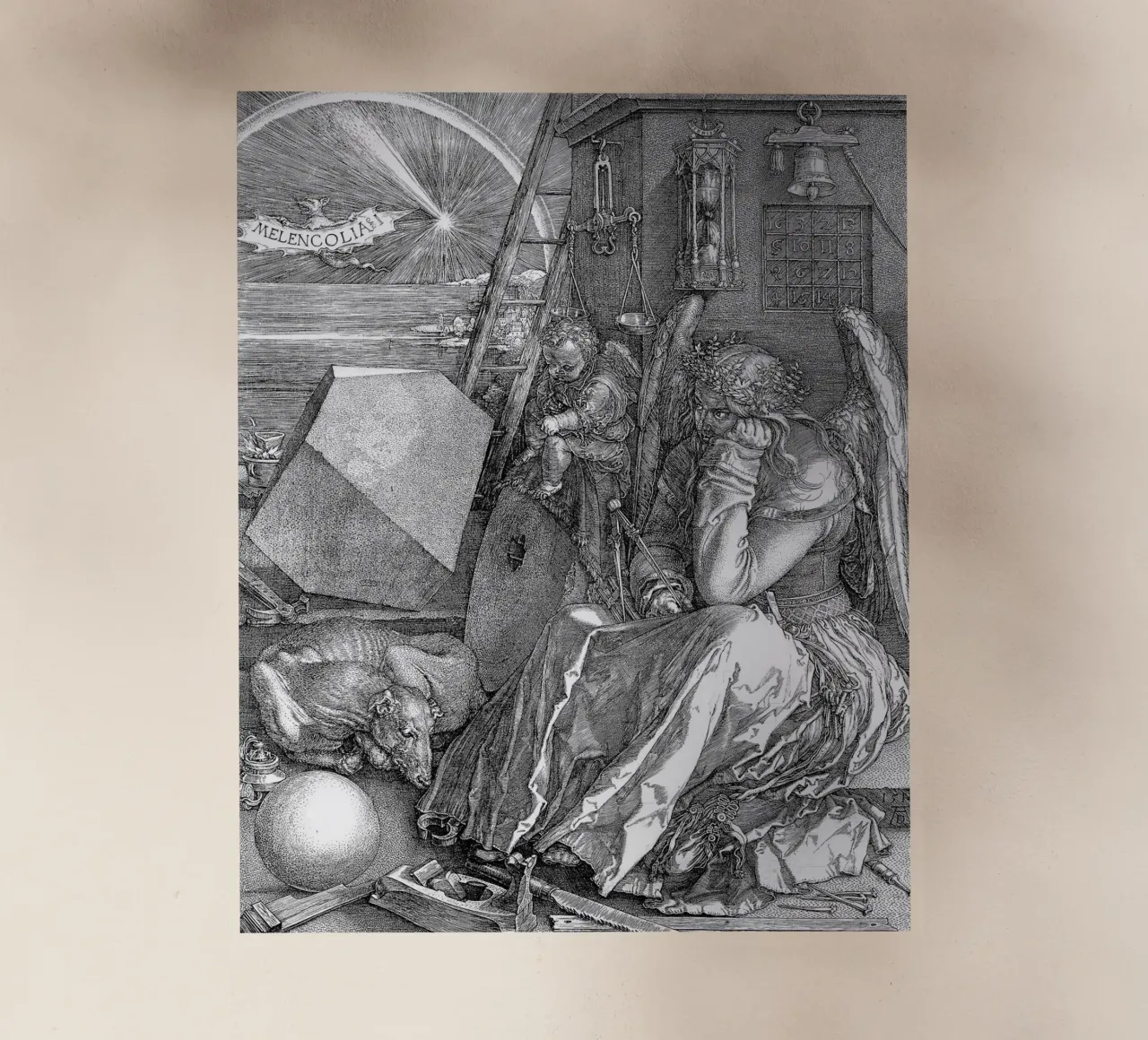 Albrecht Dürer - Melancholia pellicola backlit da Timeless Artworks