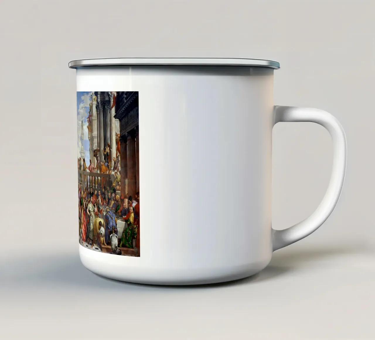 Veronese (Paolo Caliari) Le nozze di Cana tazza in smalto da Timeless Artworks