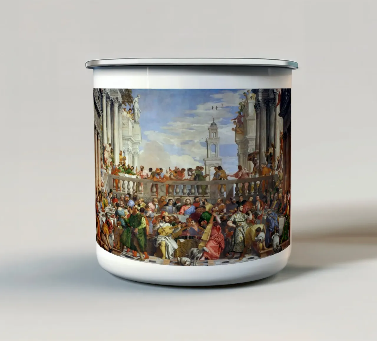Veronese (Paolo Caliari) Le nozze di Cana tazza in smalto da Timeless Artworks