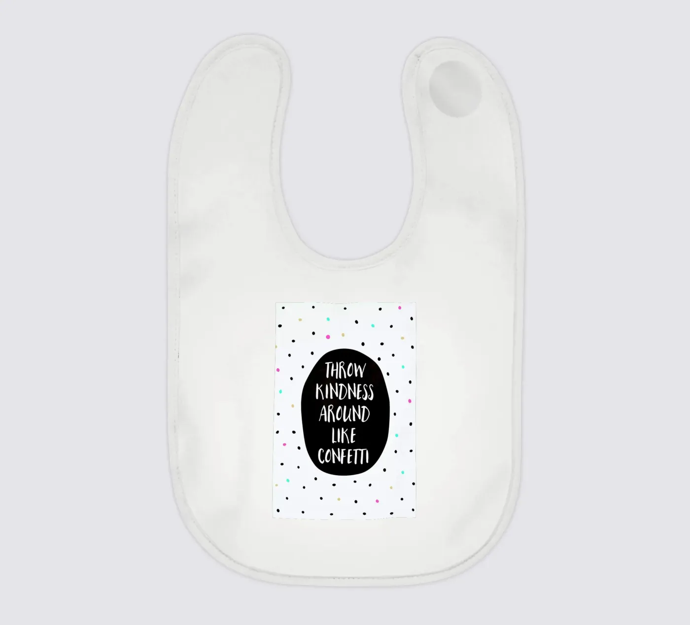 Throw Kindness baby bib by Elisabeth Fredriksson