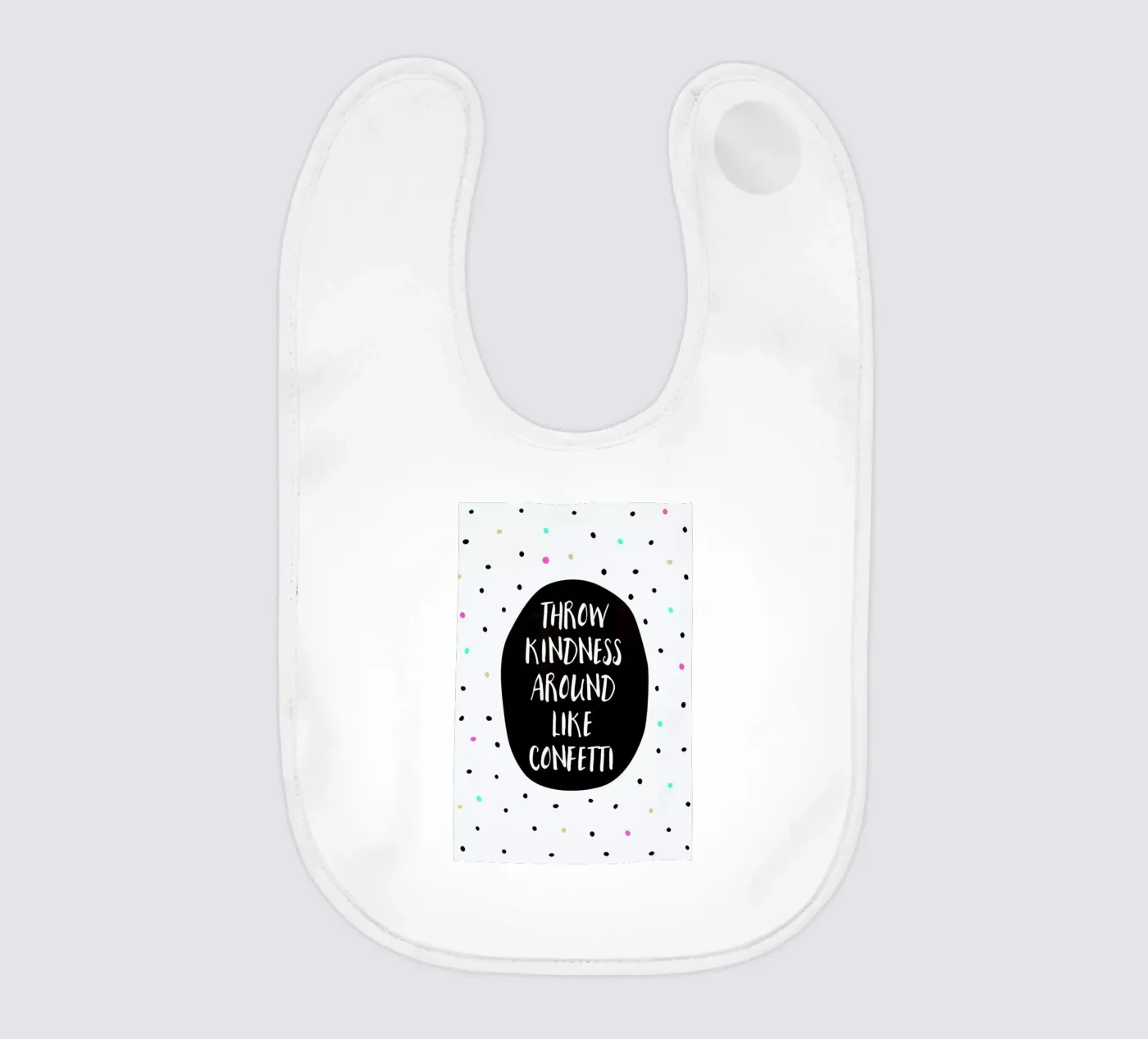 Throw Kindness baby bib by Elisabeth Fredriksson