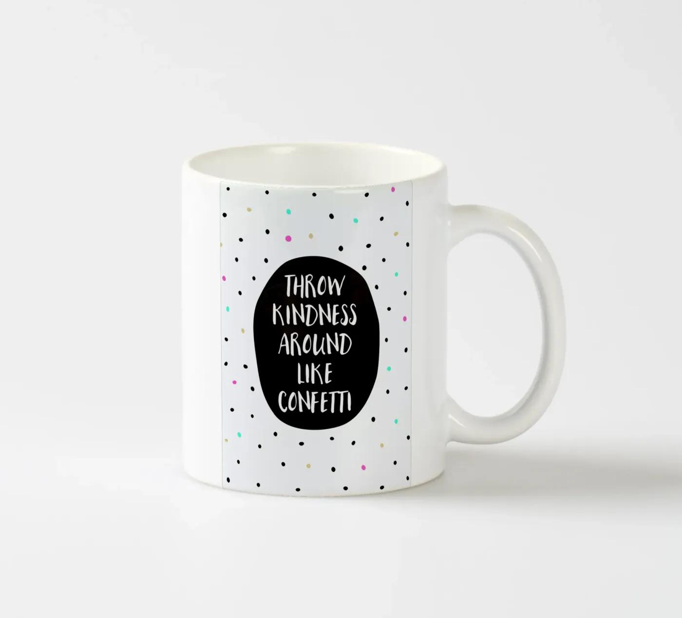 Throw Kindness ceramic mug by Elisabeth Fredriksson