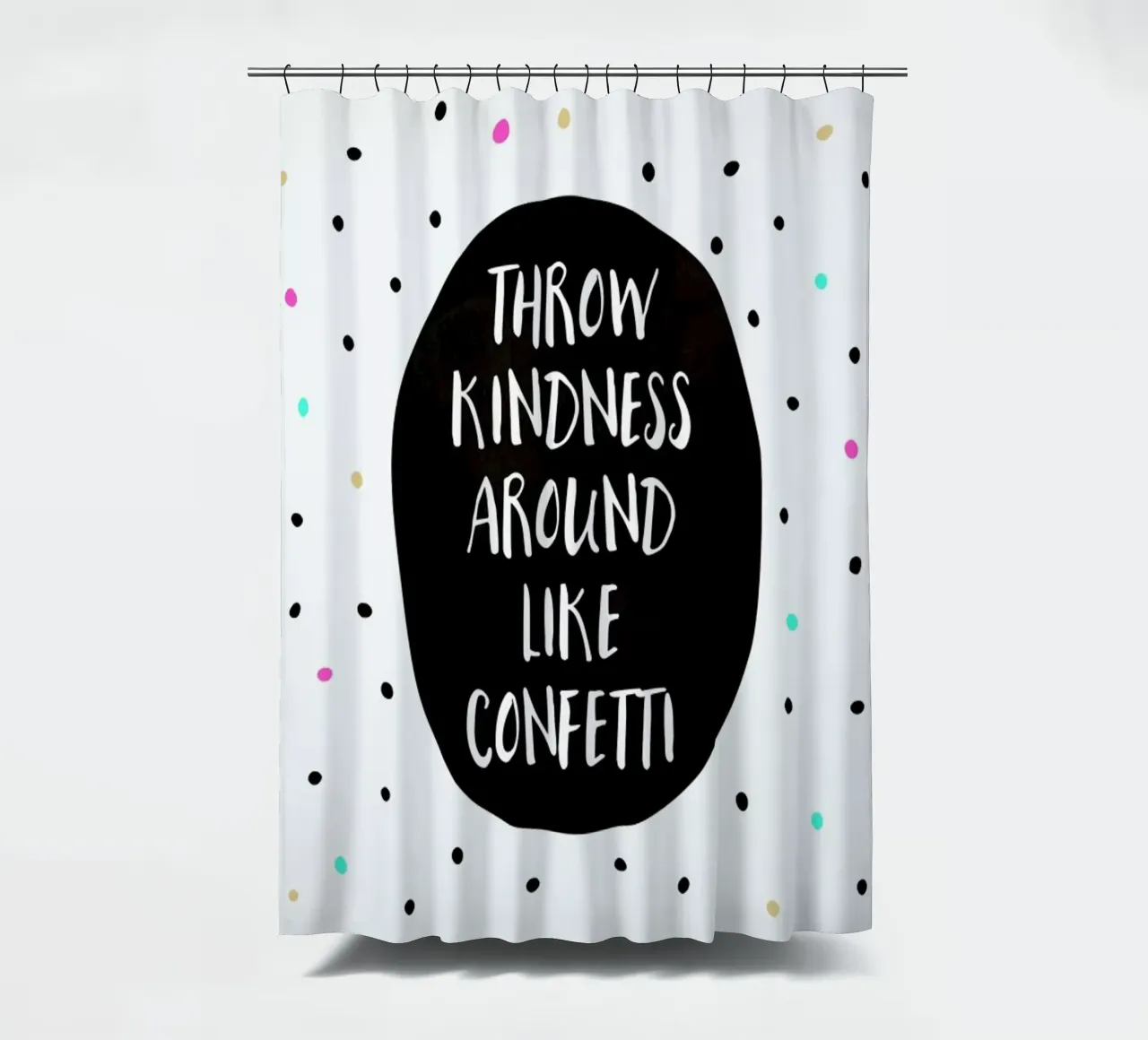 Throw Kindness shower curtain by Elisabeth Fredriksson