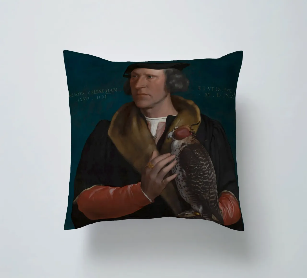 Hans Holbein - Il ritratto giovanile di Robert Cheseman cuscino da Timeless Artworks