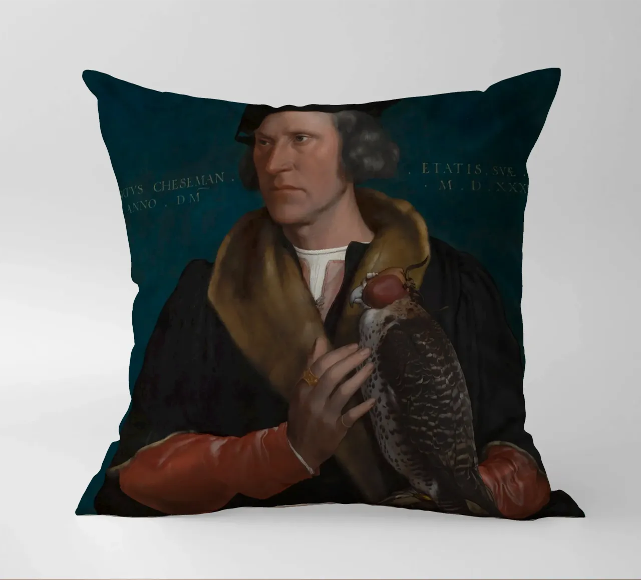 Hans Holbein - Il ritratto giovanile di Robert Cheseman cuscino da Timeless Artworks