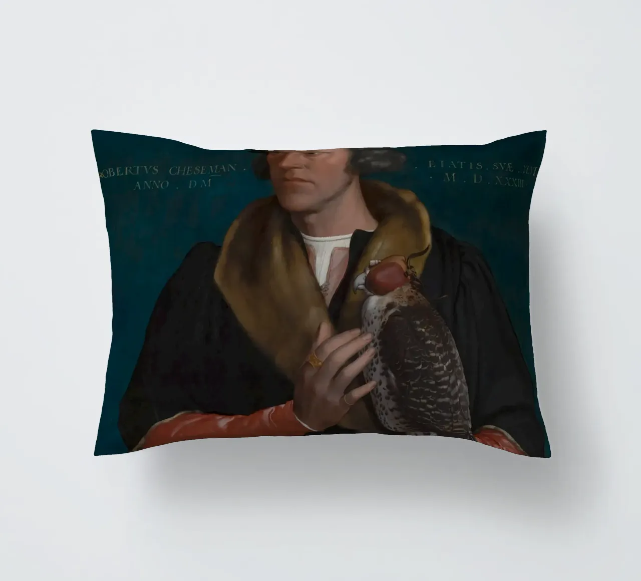 Hans Holbein - Il ritratto giovanile di Robert Cheseman cuscino da Timeless Artworks