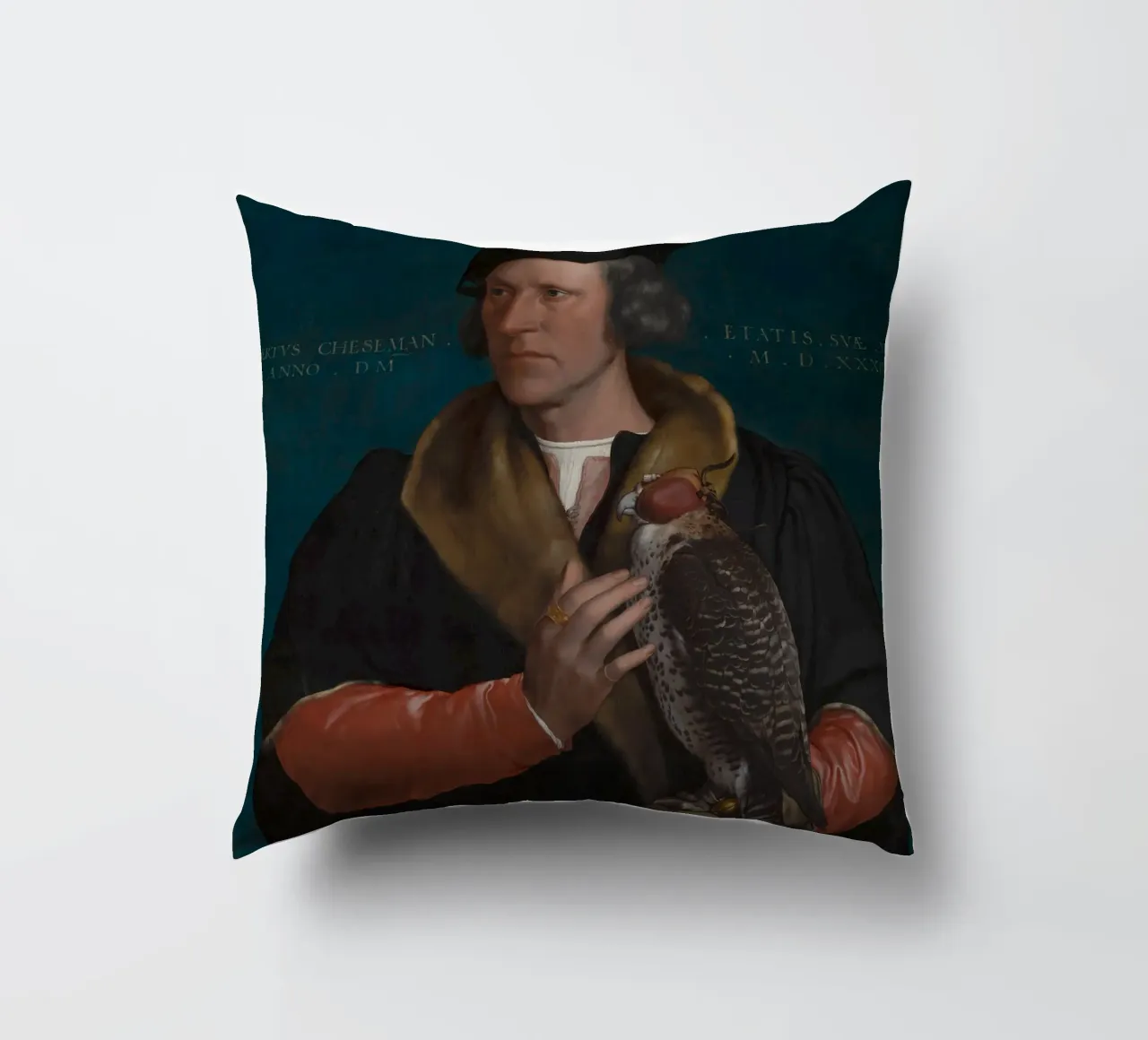 Hans Holbein - Il ritratto giovanile di Robert Cheseman cuscino da Timeless Artworks