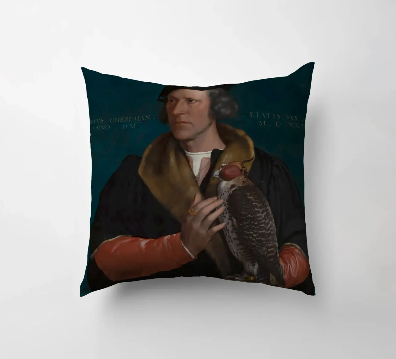 Hans Holbein - Il ritratto giovanile di Robert Cheseman cuscino da Timeless Artworks