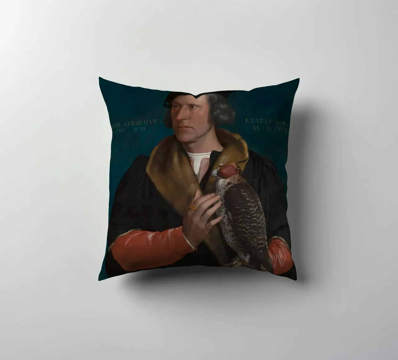 Hans Holbein - Il ritratto giovanile di Robert Cheseman cuscino da Timeless Artworks