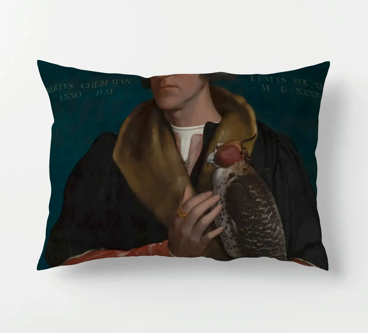 Hans Holbein - Il ritratto giovanile di Robert Cheseman cuscino da Timeless Artworks