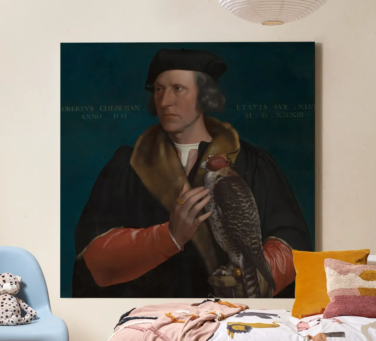 Hans Holbein - the Younger Portrait of Robert Cheseman canvas with Floater frame by Timeless Artworks