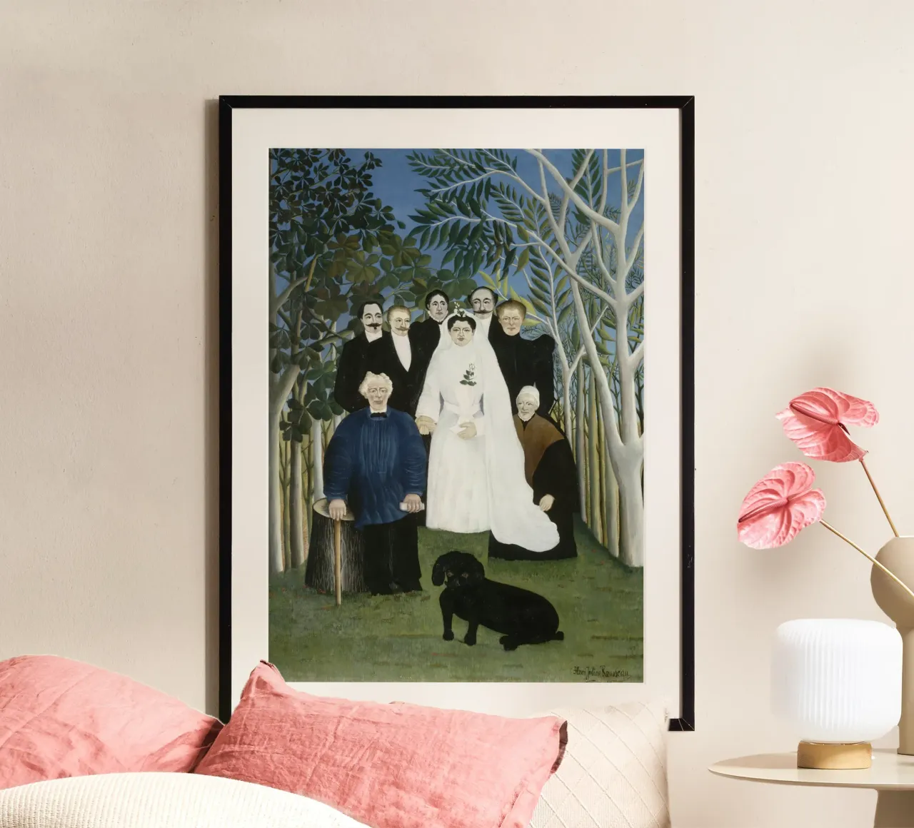 Henri rousseau - il matrimonio poster con telaio in alluminio da Timeless Artworks