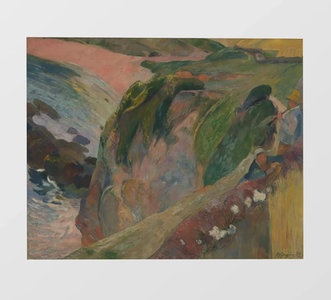 Paul Gauguin - Il suonatore di flageolet sulla scogliera telo in pvc da Timeless Artworks