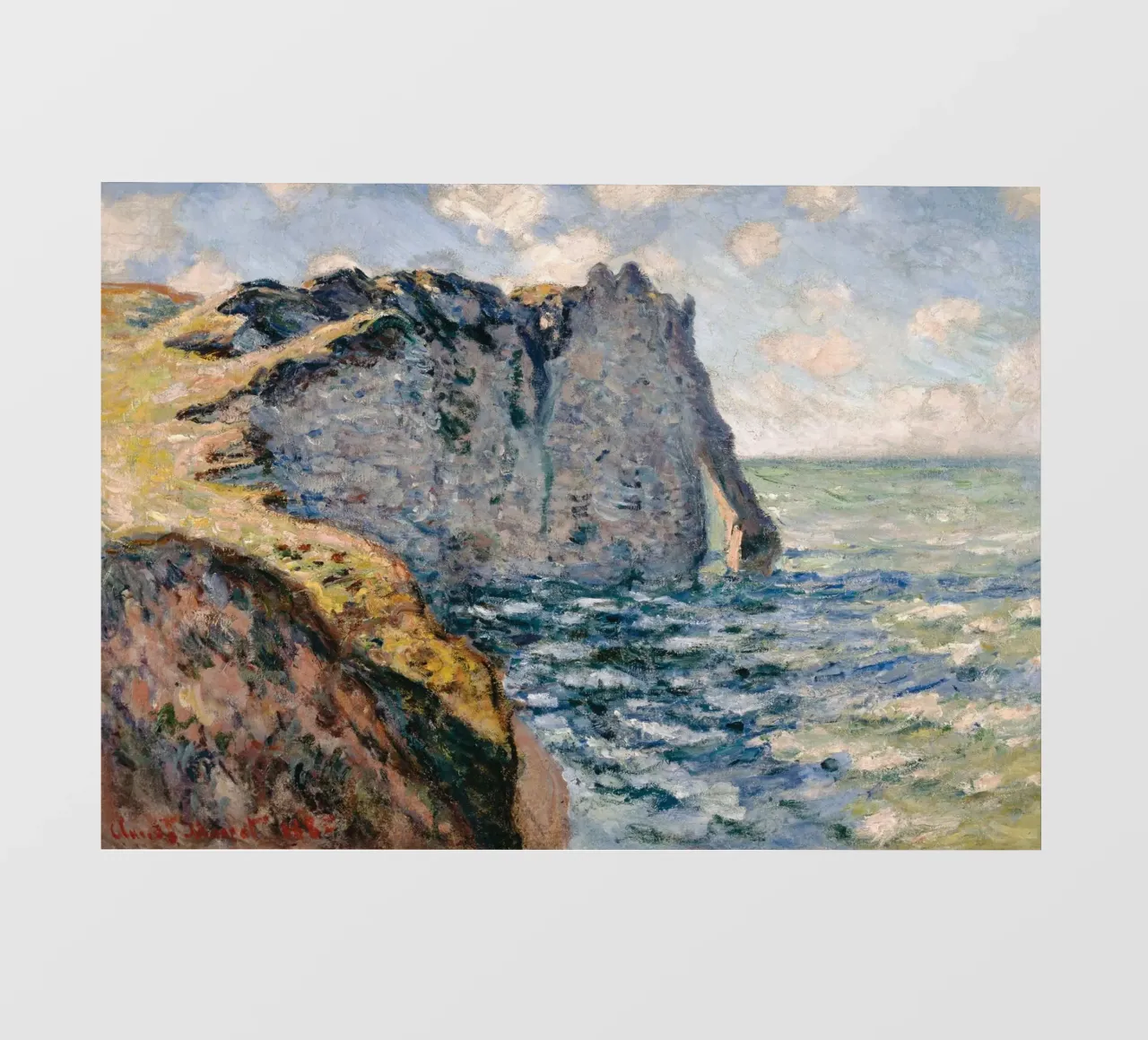 Claude Monet - La falesia di Aval, Etrétat pellicola backlit da Timeless Artworks