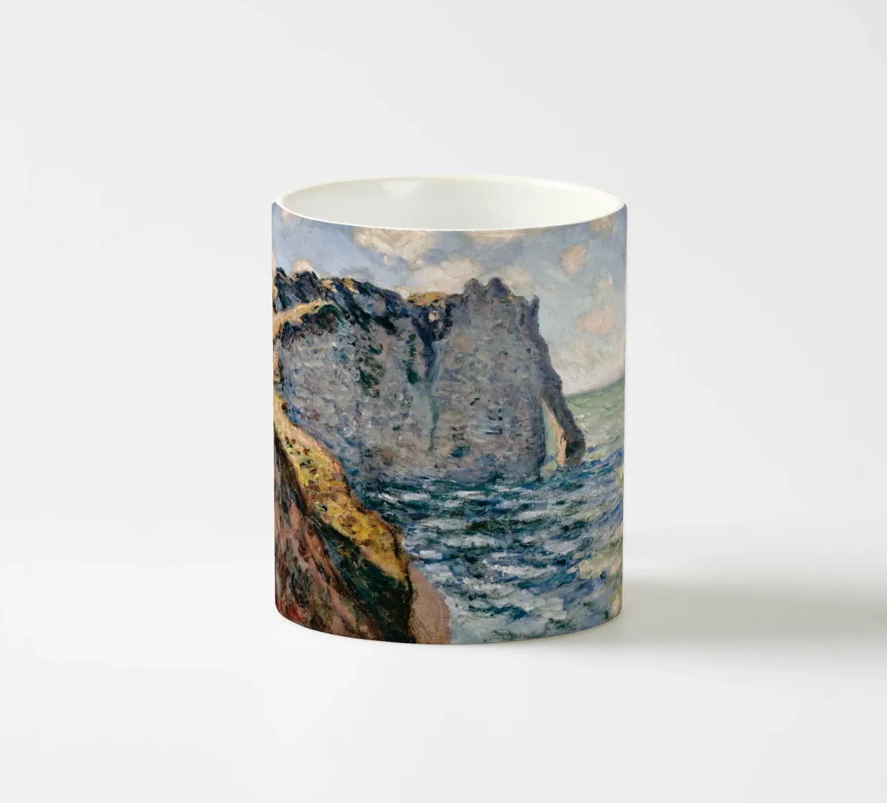 Claude Monet - La falesia di Aval, Etrétat tazza in ceramica da Timeless Artworks