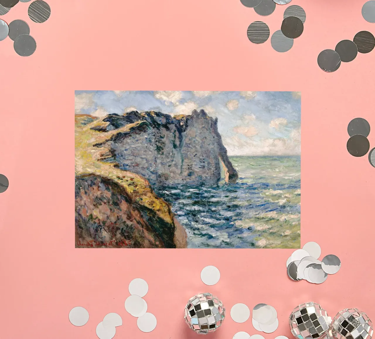 Claude Monet - De klif van Aval, Etrétat sticker van Timeless Artworks
