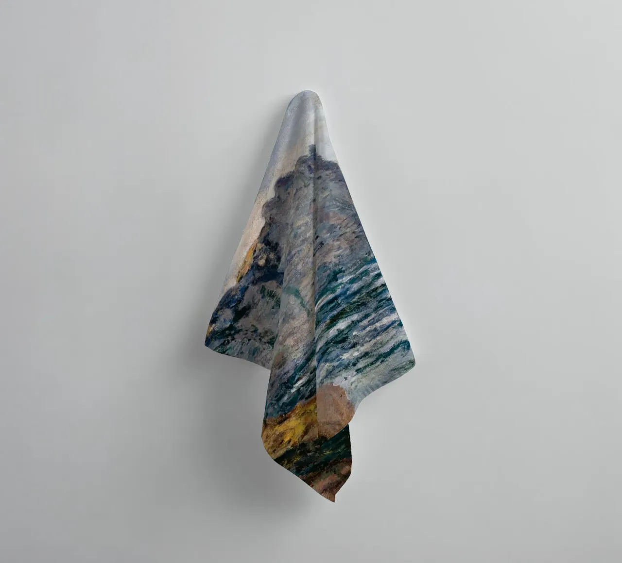 Claude Monet - The Cliff of Aval, Etrétat towel by Timeless Artworks