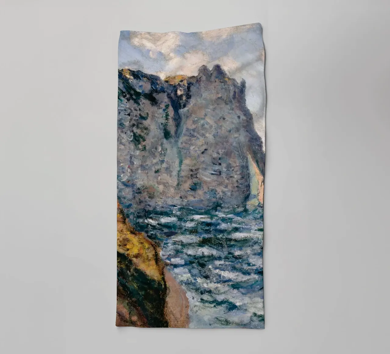 Claude Monet - The Cliff of Aval, Etrétat towel by Timeless Artworks