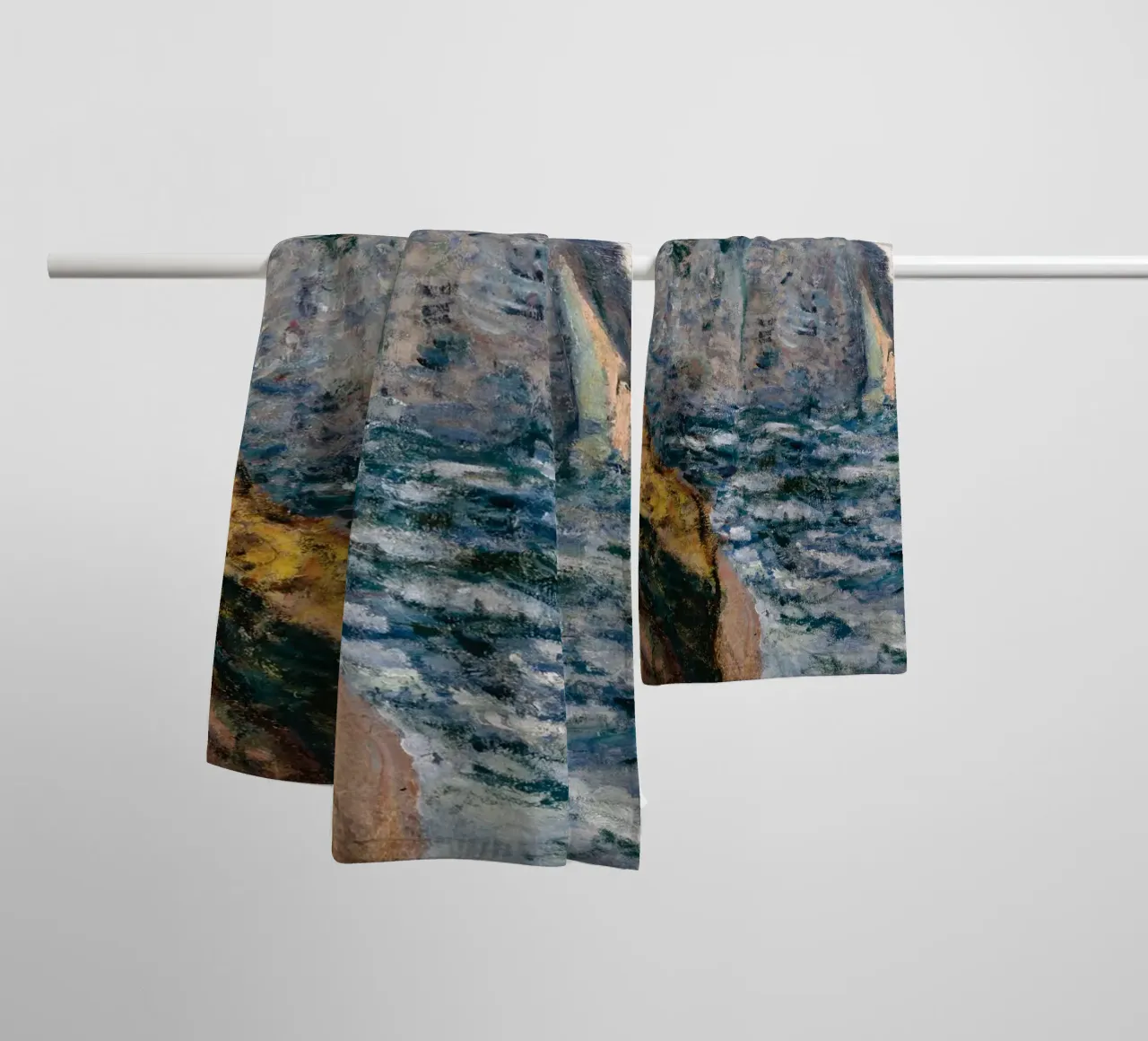 Claude Monet - The Cliff of Aval, Etrétat towel by Timeless Artworks