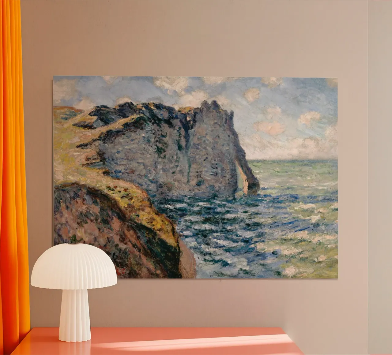 Claude Monet - La falesia di Aval, Etrétat carta hahnemühle da Timeless Artworks