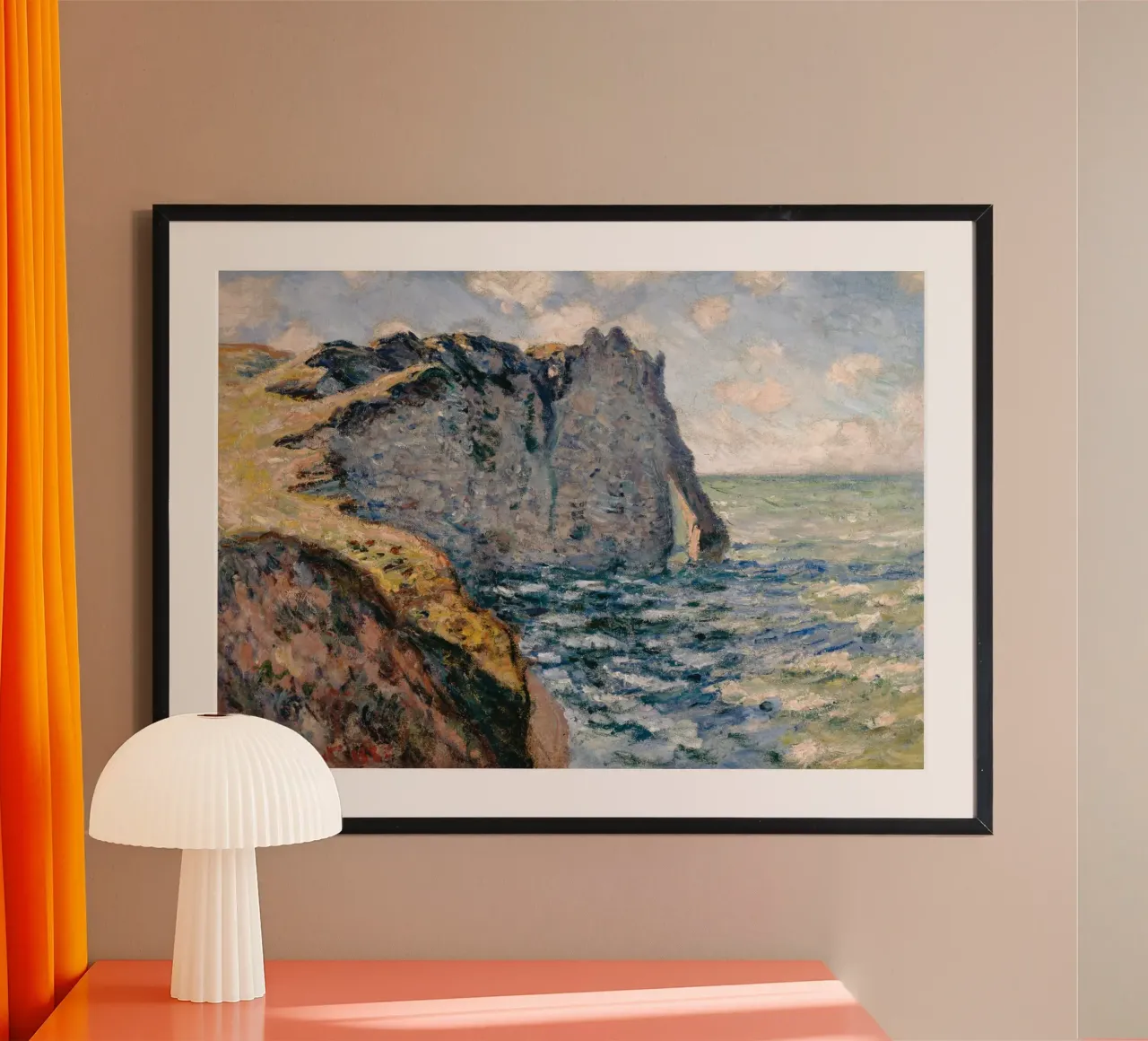 Claude Monet - La falesia di Aval, Etrétat carta hahnemühle da Timeless Artworks