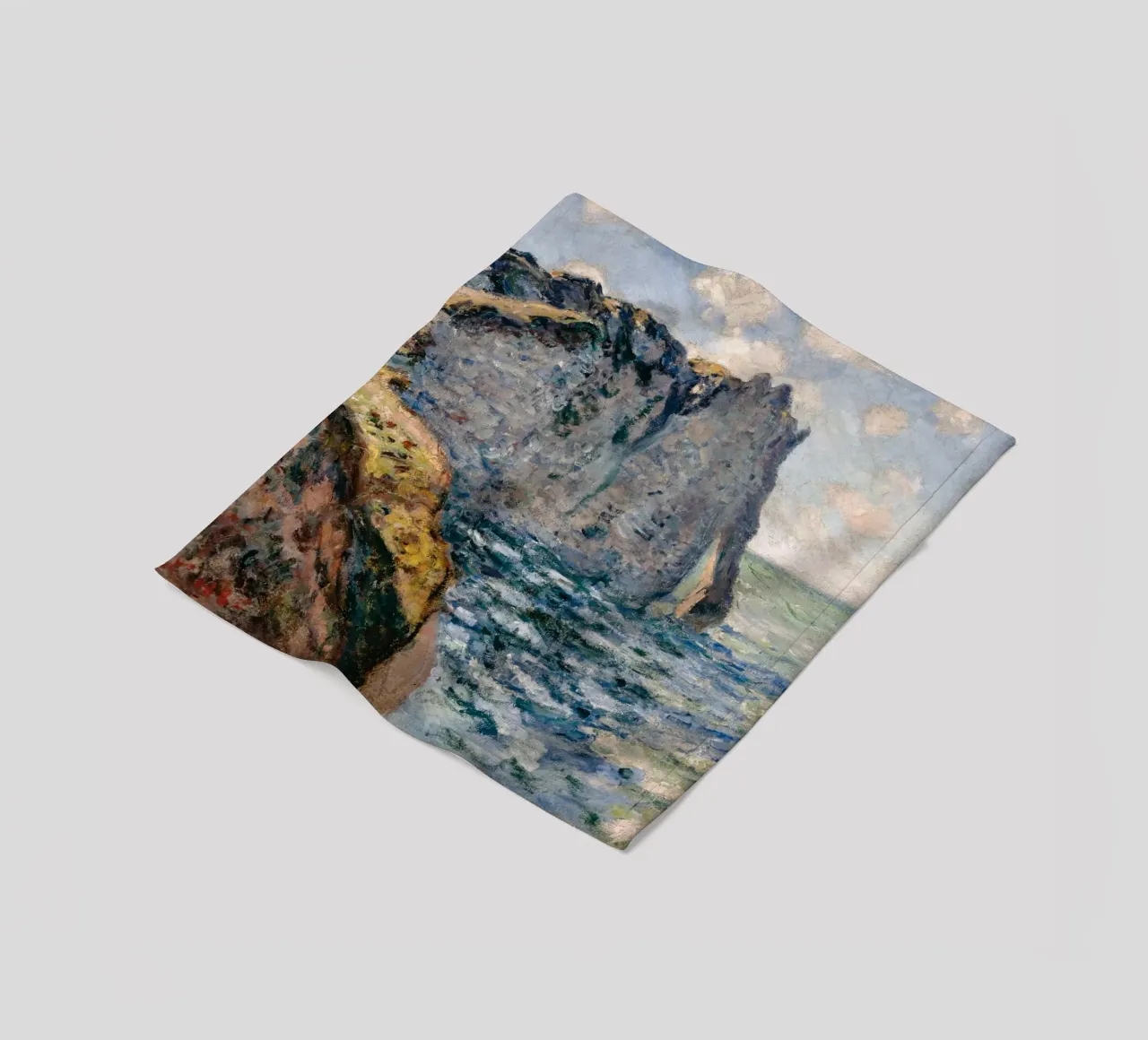 Claude Monet - La falesia di Aval, Etrétat coperta in pile da Timeless Artworks